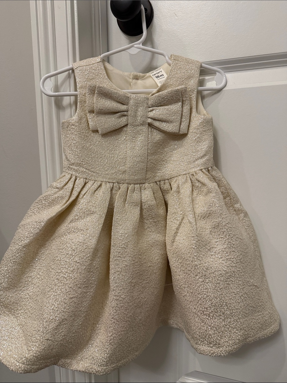 Carter's Sparkle Cream Bow Party Dress